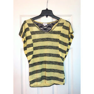 Yellow and Black Striped Shirt